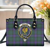 Sinclair Hunting Modern Tartan Crest Leather Handbag